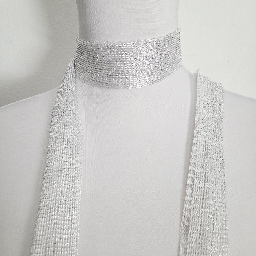 White wrap around scarf - Picture 5 of 6